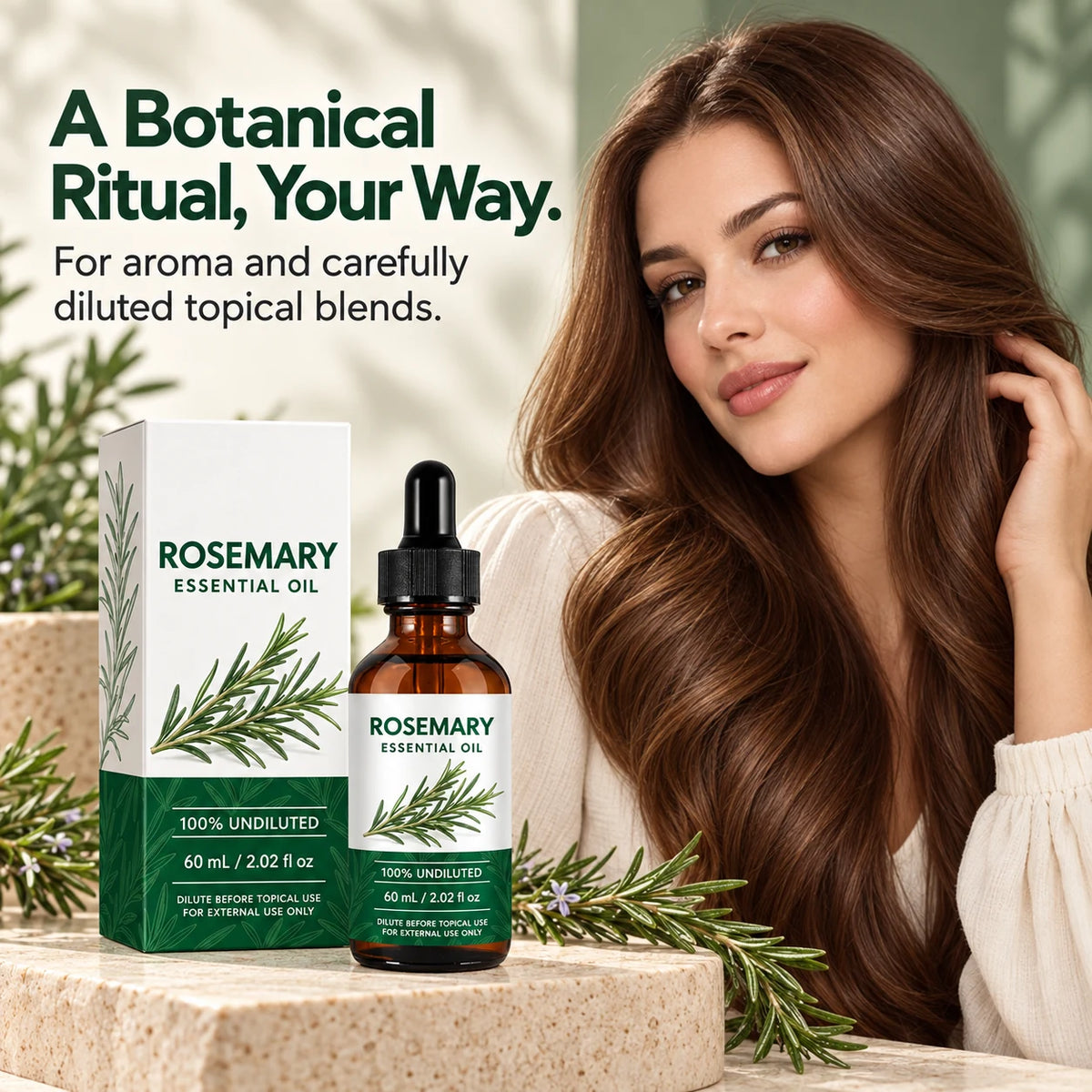 100% Undiluted Rosemary Essential Oil — 60 mL