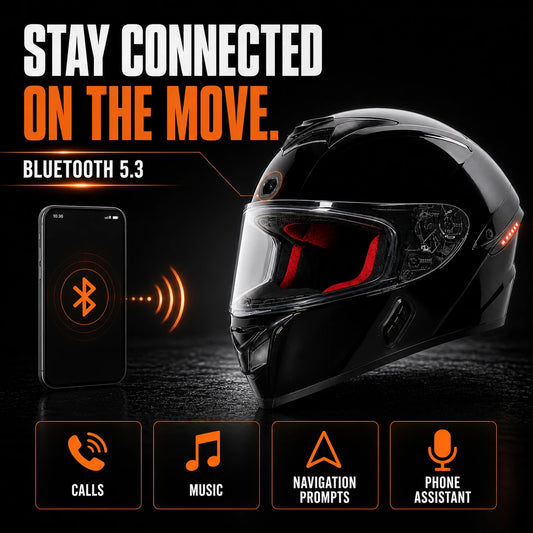 M23 Smart Full-Face Motorcycle Helmet with 4K Camera & Bluetooth 5.3