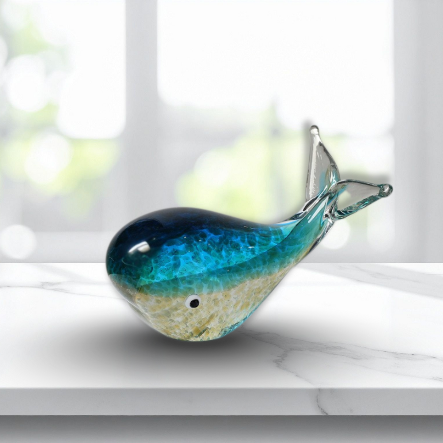 Limited Edition Handcrafted Glass Whale Artistic Ornament