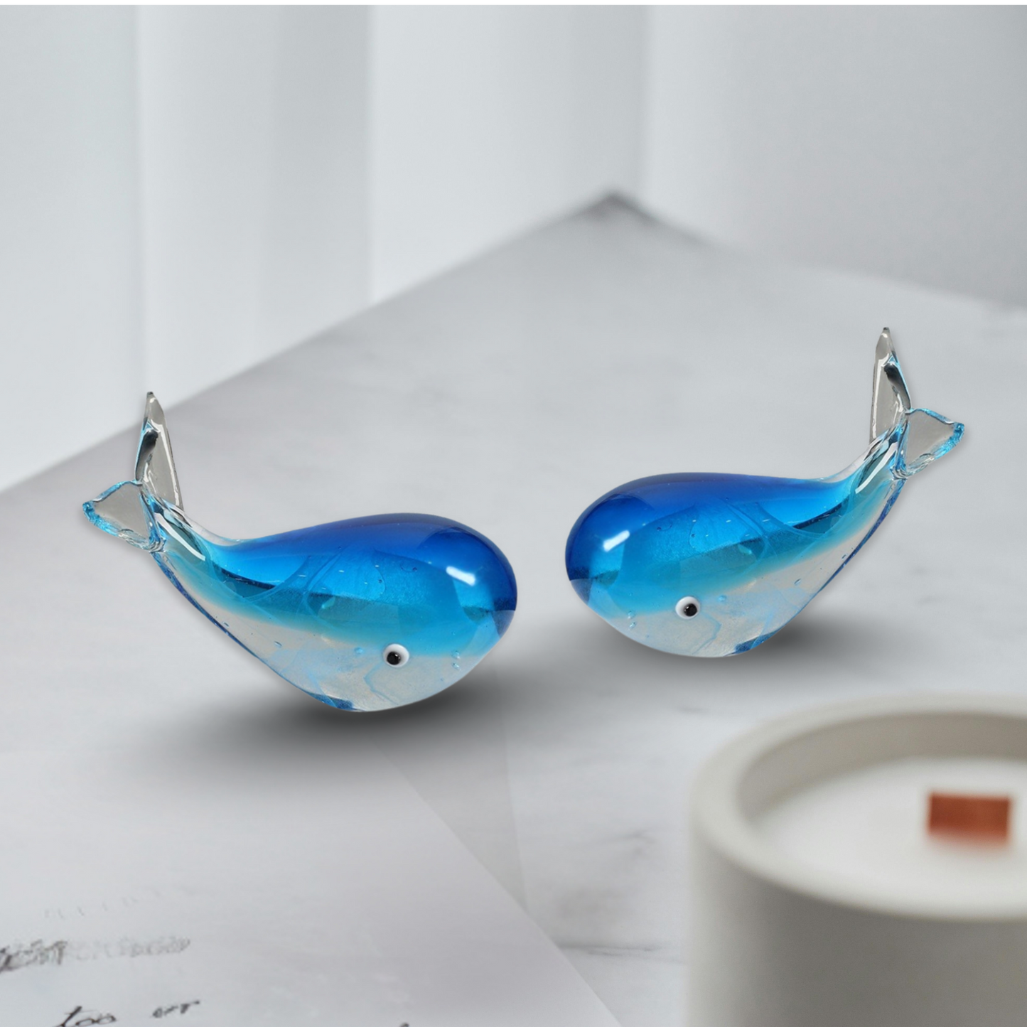 Limited Edition Handcrafted Glass Whale Artistic Ornament