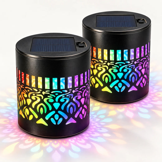Solar Mandala Outdoor Wall Lights with Automatic Dusk Operation