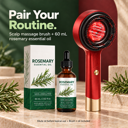 Massage Scalp Brush + Rosemary Oil Bundle