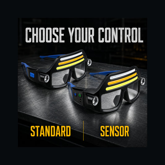Motion Sensor LED Work Glasses – Hands-Free Dual Beam Light