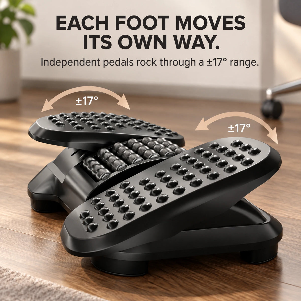 F50 Ergonomic Rocking Footrest – Independent Pedals & Dual Heights