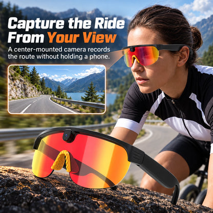 G5Max Smart Cycling Camera Glasses – 8MP, 1080P & Open-Ear Audio