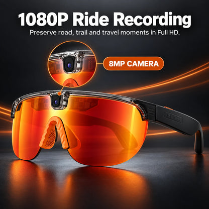 G5Max Smart Cycling Camera Glasses – 8MP, 1080P & Open-Ear Audio