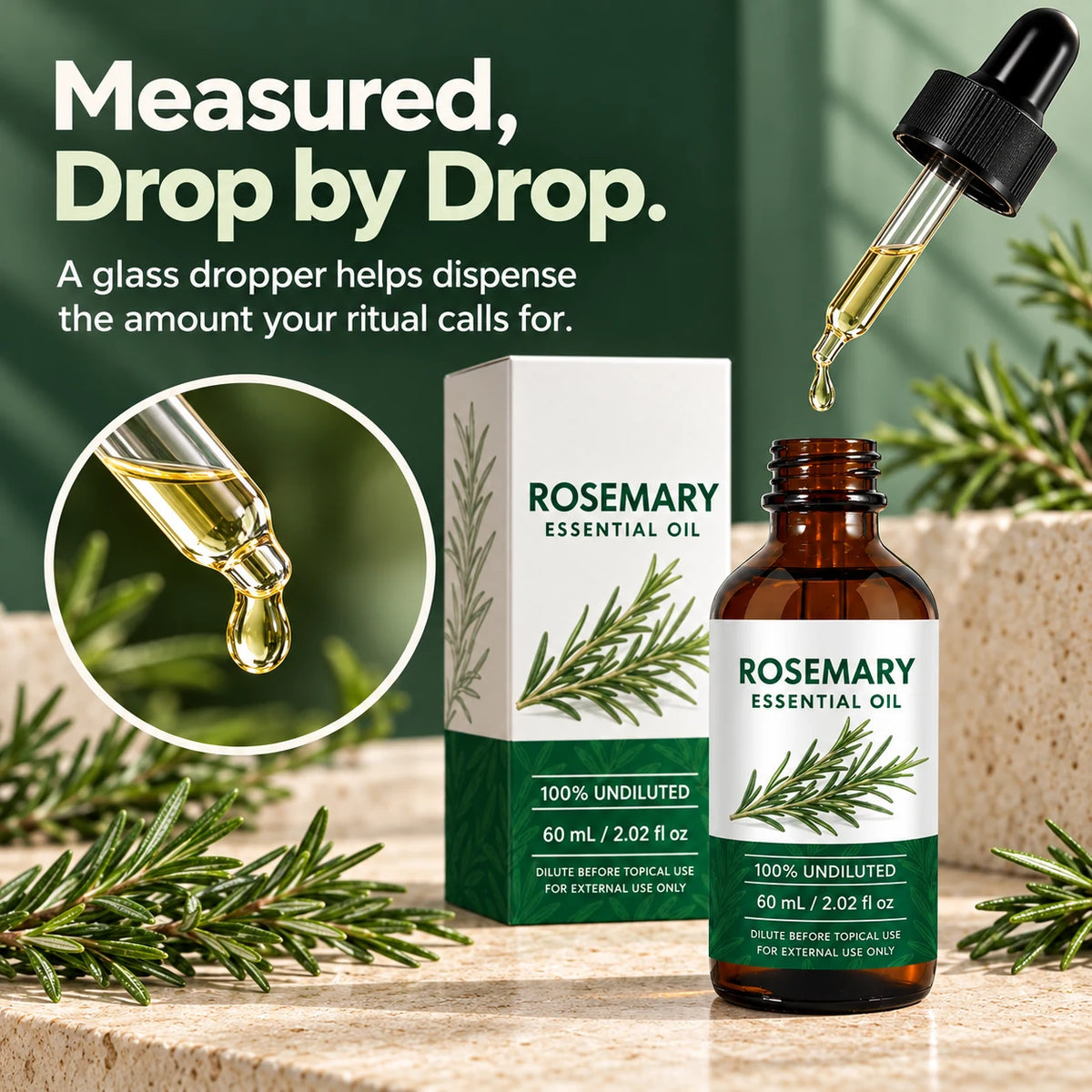 100% Undiluted Rosemary Essential Oil — 60 mL