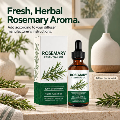 100% Undiluted Rosemary Essential Oil — 60 mL