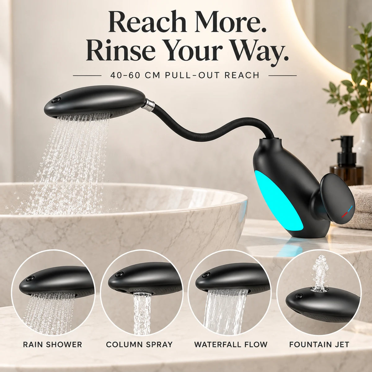 Penguin-Inspired Pull-Out Basin Faucet