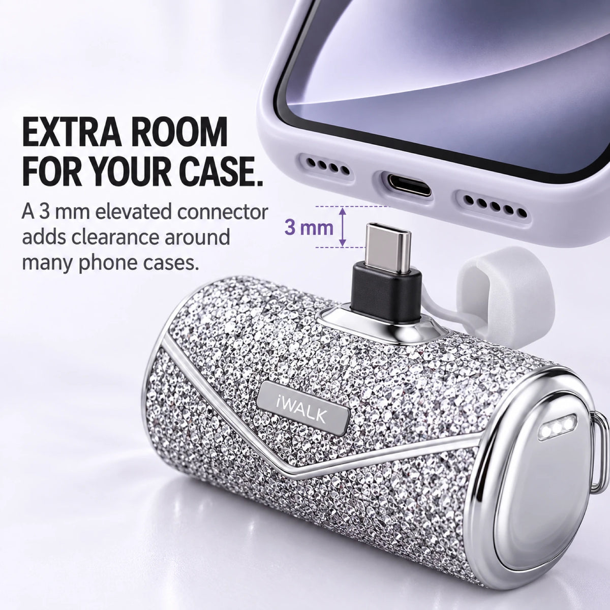 iWALK LinkPod 5000S Sparkly USB-C Portable Charger – 5000mAh, 22.5W