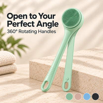 Powered Dual-Handle Body Brush with 4 Brush Heads