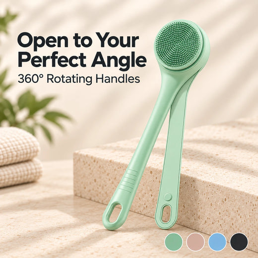 Powered Dual-Handle Body Brush with 4 Brush Heads
