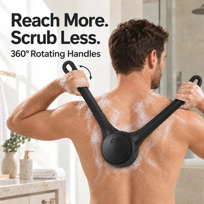 Powered Dual-Handle Body Brush with 4 Brush Heads
