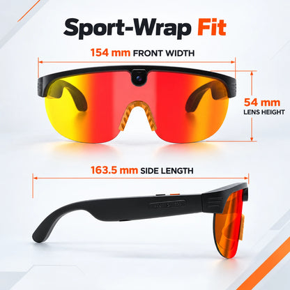 G5Max Smart Cycling Camera Glasses – 8MP, 1080P & Open-Ear Audio