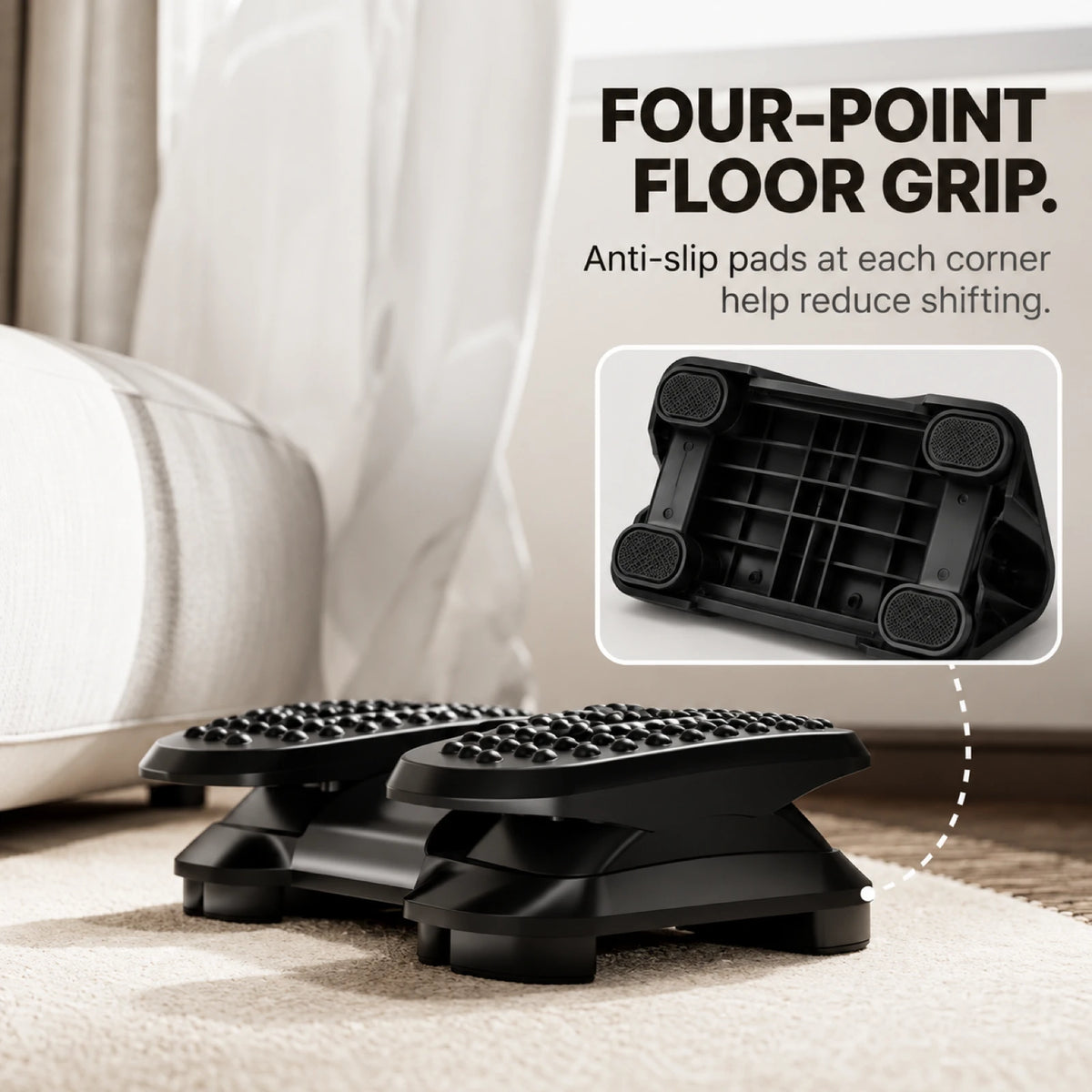 F50 Ergonomic Rocking Footrest – Independent Pedals & Dual Heights