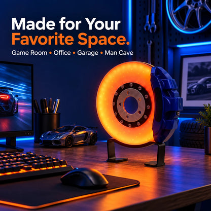 Rechargeable Brake-Disc Ambient Light – Touch Control, Warm Orange Glow