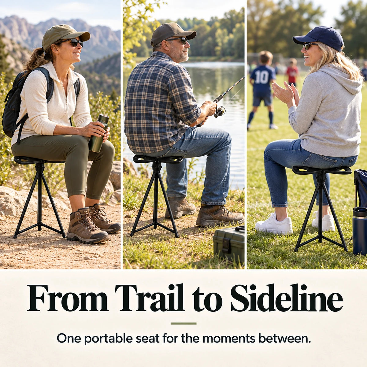 2-in-1 Walking Stick & Portable Stool