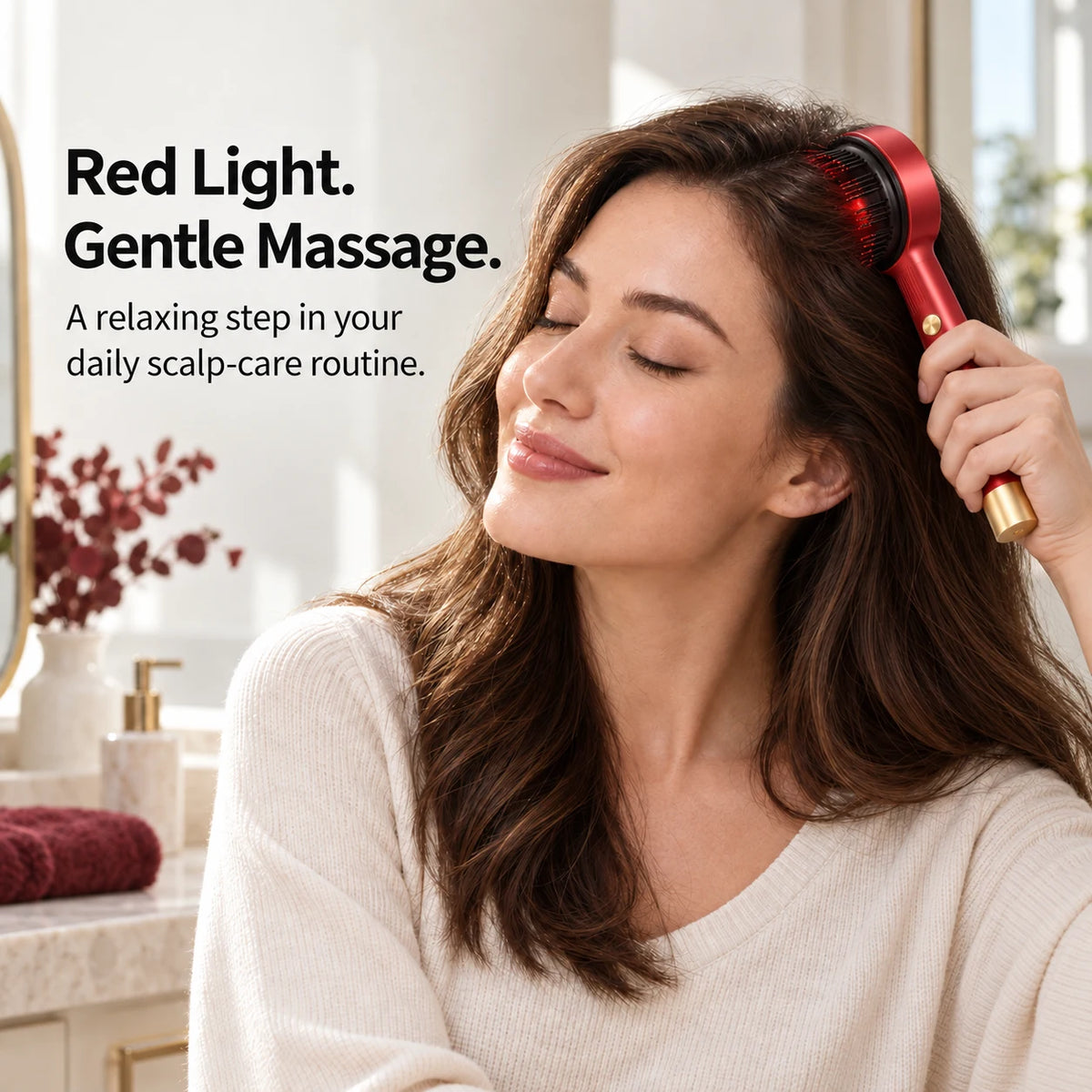 4-in-1 Red Light Scalp Massage & Serum Applicator Brush