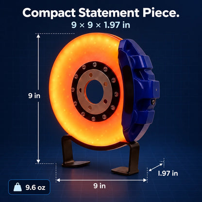 Rechargeable Brake-Disc Ambient Light – Touch Control, Warm Orange Glow
