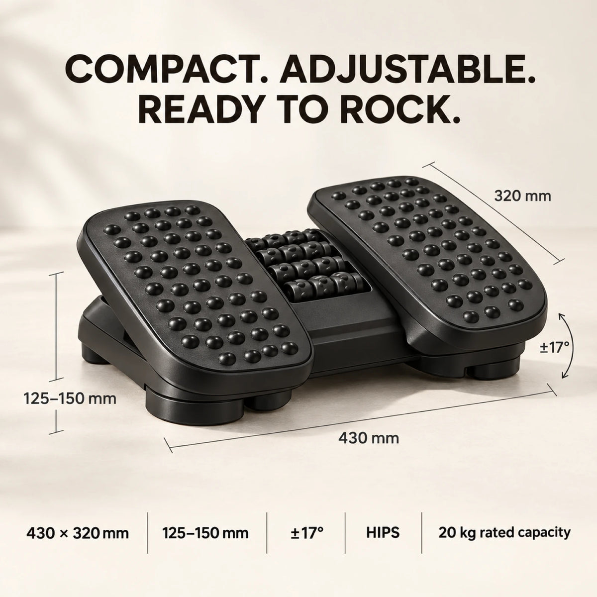 F50 Ergonomic Rocking Footrest – Independent Pedals & Dual Heights