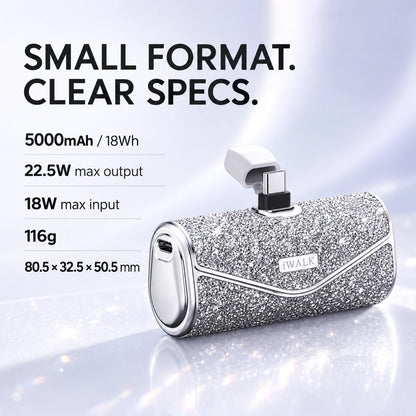 iWALK LinkPod 5000S Sparkly USB-C Portable Charger – 5000mAh, 22.5W