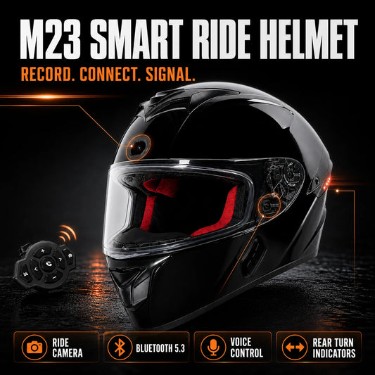 M23 Smart Full-Face Motorcycle Helmet with 4K Camera & Bluetooth 5.3