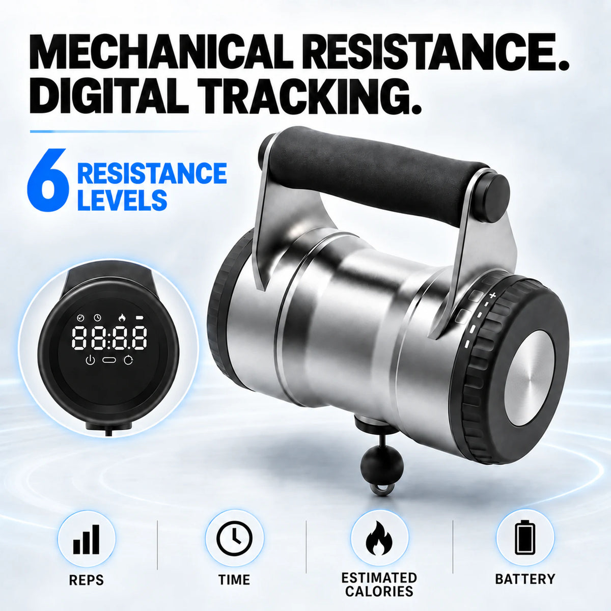 Portable Cable Resistance Trainer with Digital Tracking