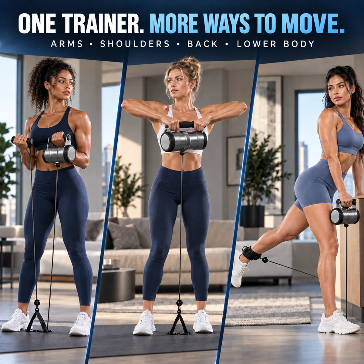 Portable Cable Resistance Trainer with Digital Tracking