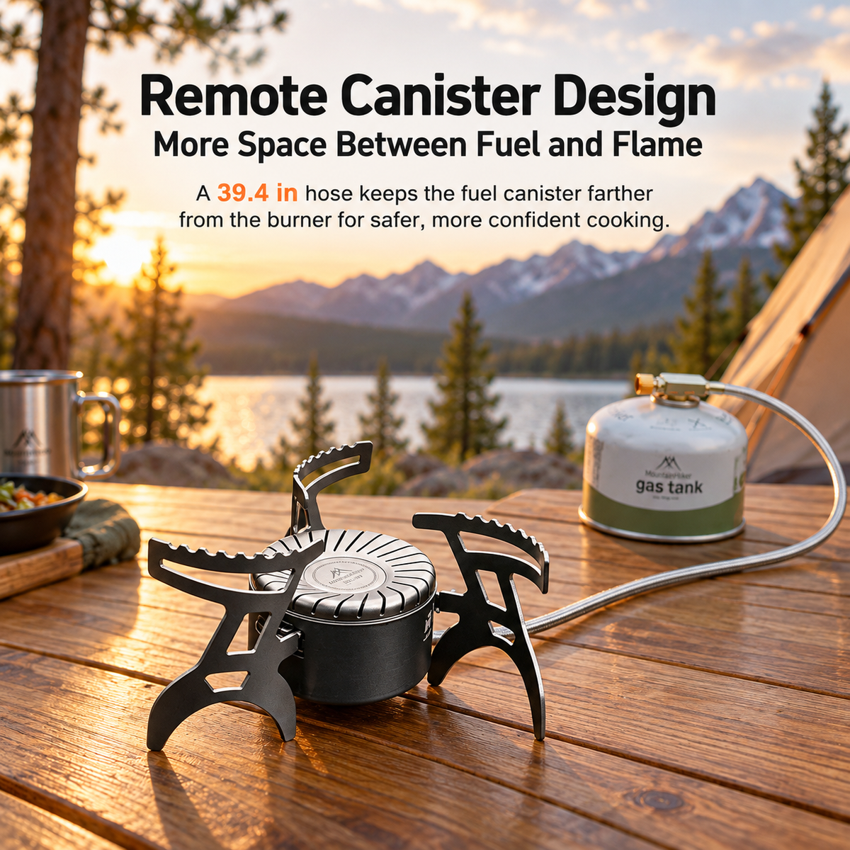 Portable Camping Stove with Folding Pot Supports