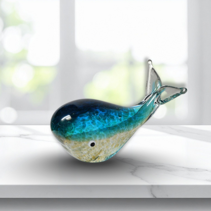 Limited Edition Handcrafted Glass Whale Artistic Ornament