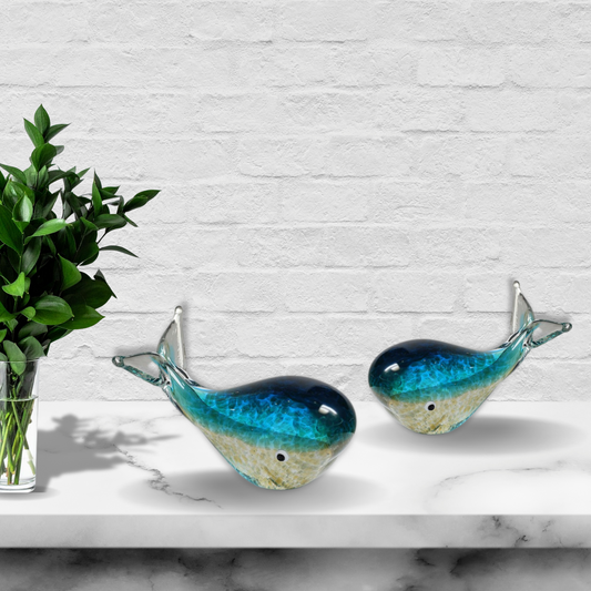 Limited Edition Handcrafted Glass Whale Artistic Ornament