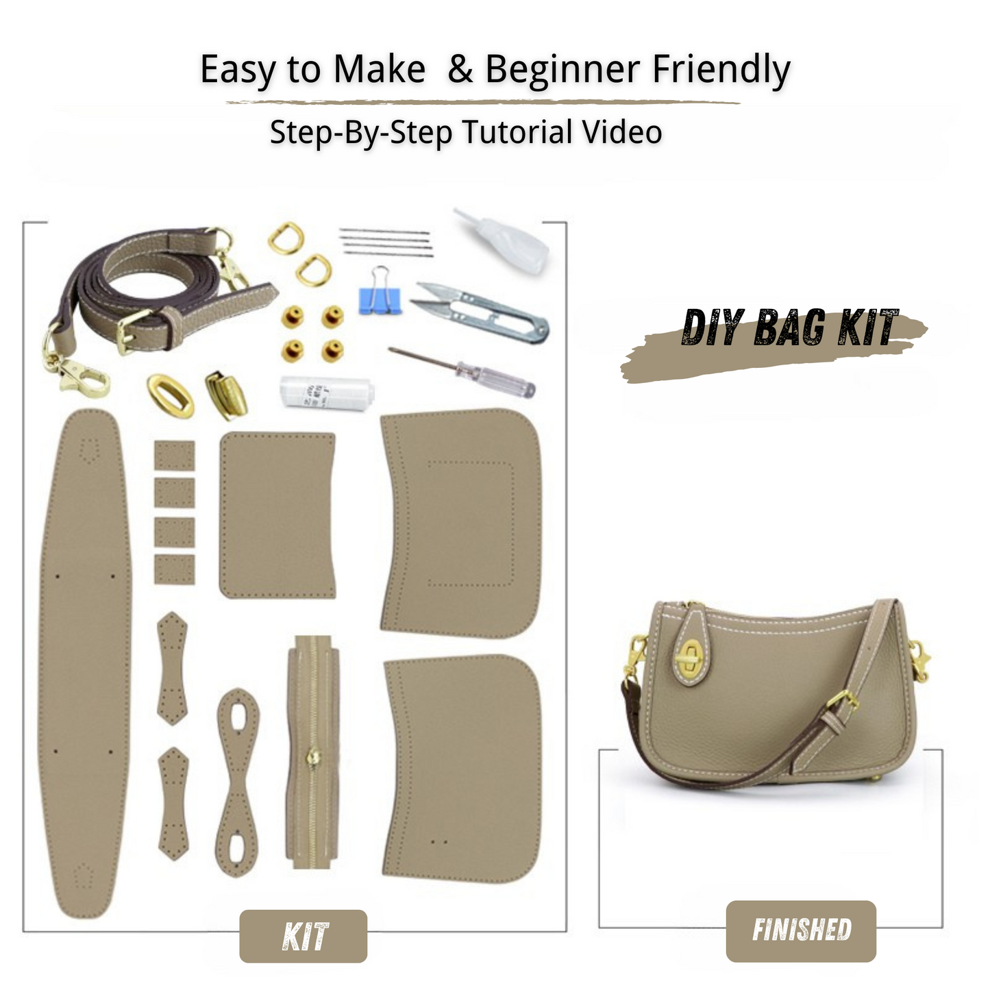 Satchel DIY kit-TOP Grain leather materials