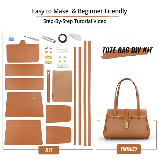 Small and Large Tote bag DIY kit-TOP Grain leather materials