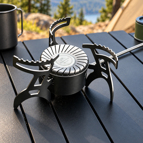 Portable Camping Stove with Folding Pot Supports