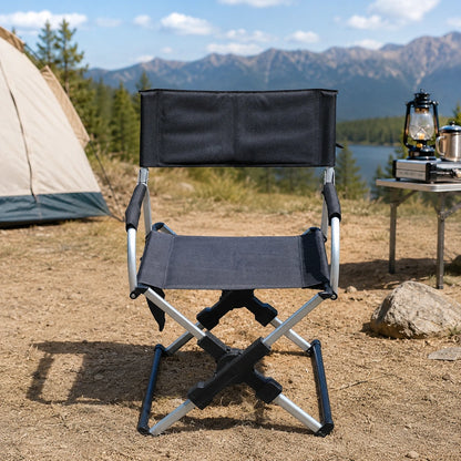Portable Camping Director’s Chair with Side Pocket & Carry Bag