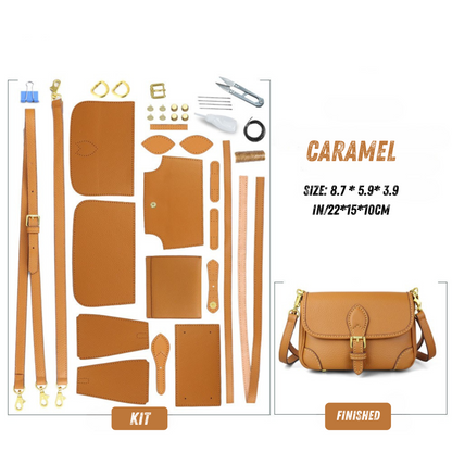 Saddle Bag Women's Crossbody DIY kit-TOP Grain leather materials