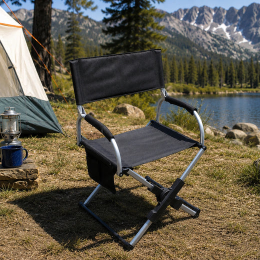Portable Camping Director’s Chair with Side Pocket & Carry Bag