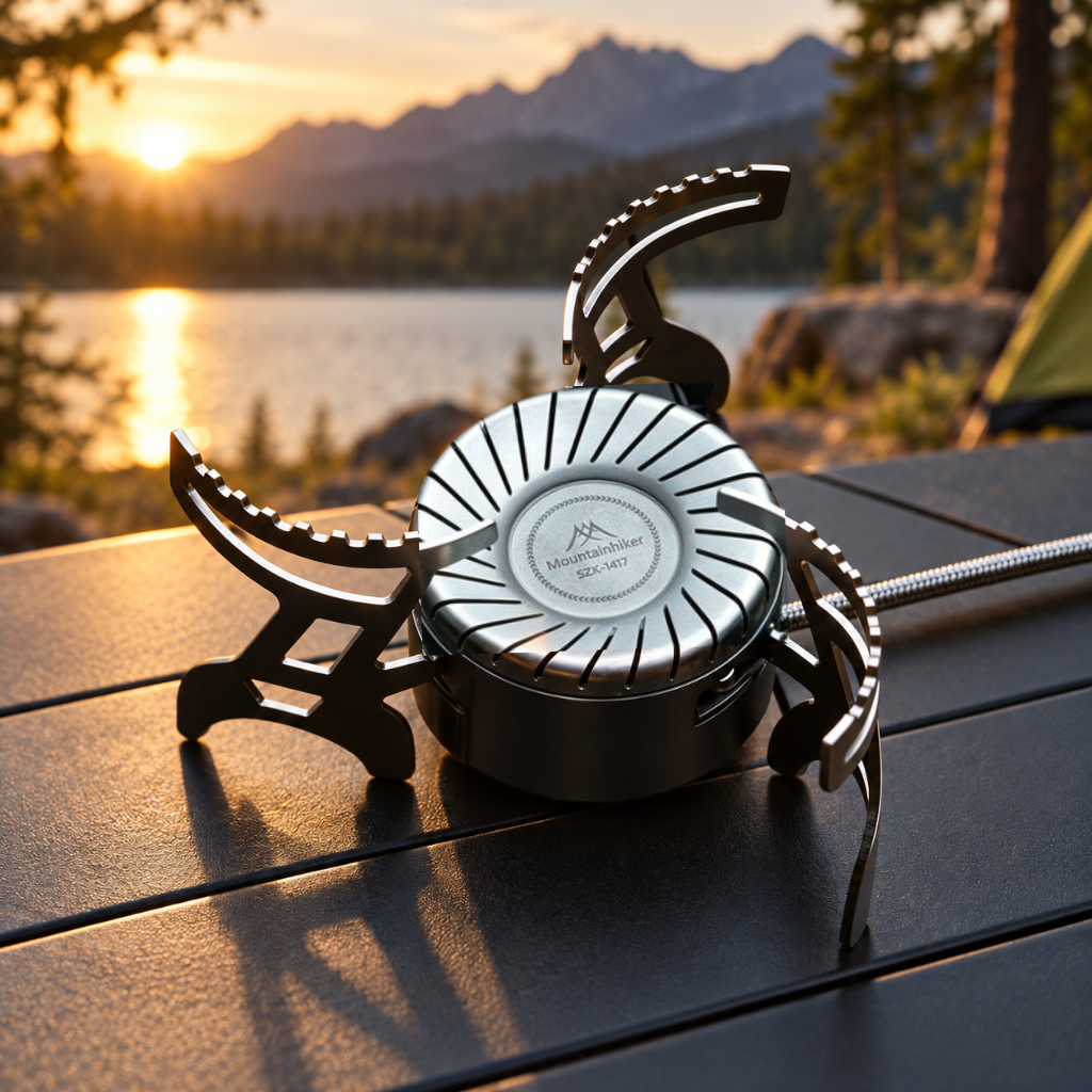 Portable Camping Stove with Folding Pot Supports