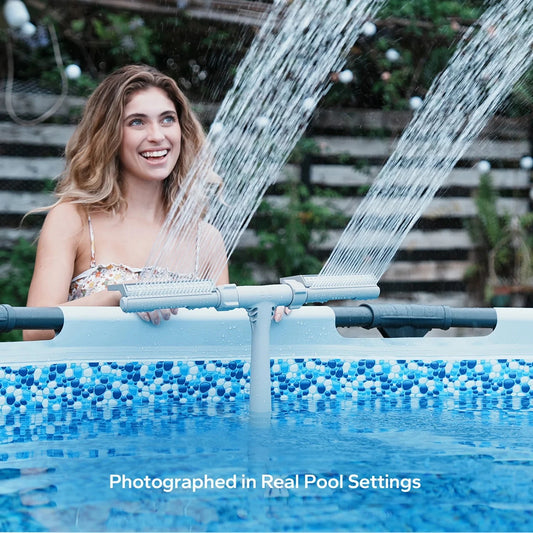 Dual-Head Solar LED Pool Fountain with App & Remote Control