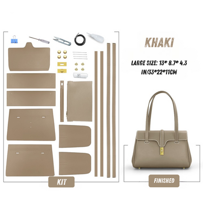 Small and Large Tote bag DIY kit-TOP Grain leather materials