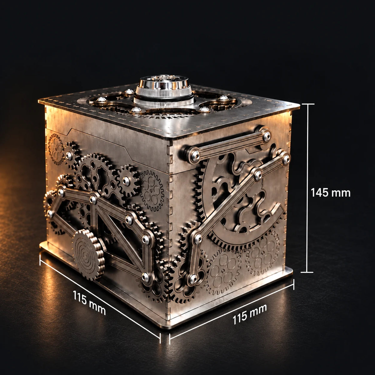Mechanical Gear Vault Box with 145 by 115 by 115 millimeter dimensions