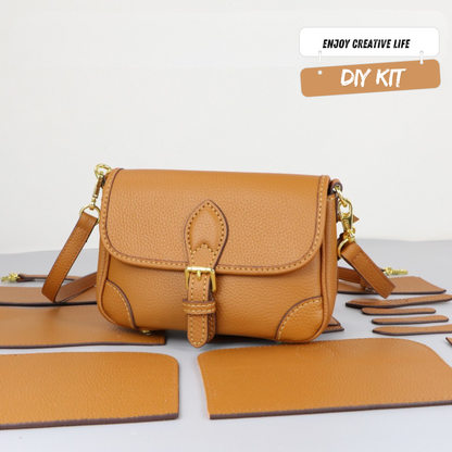 Saddle Bag Women's Crossbody DIY kit-TOP Grain leather materials