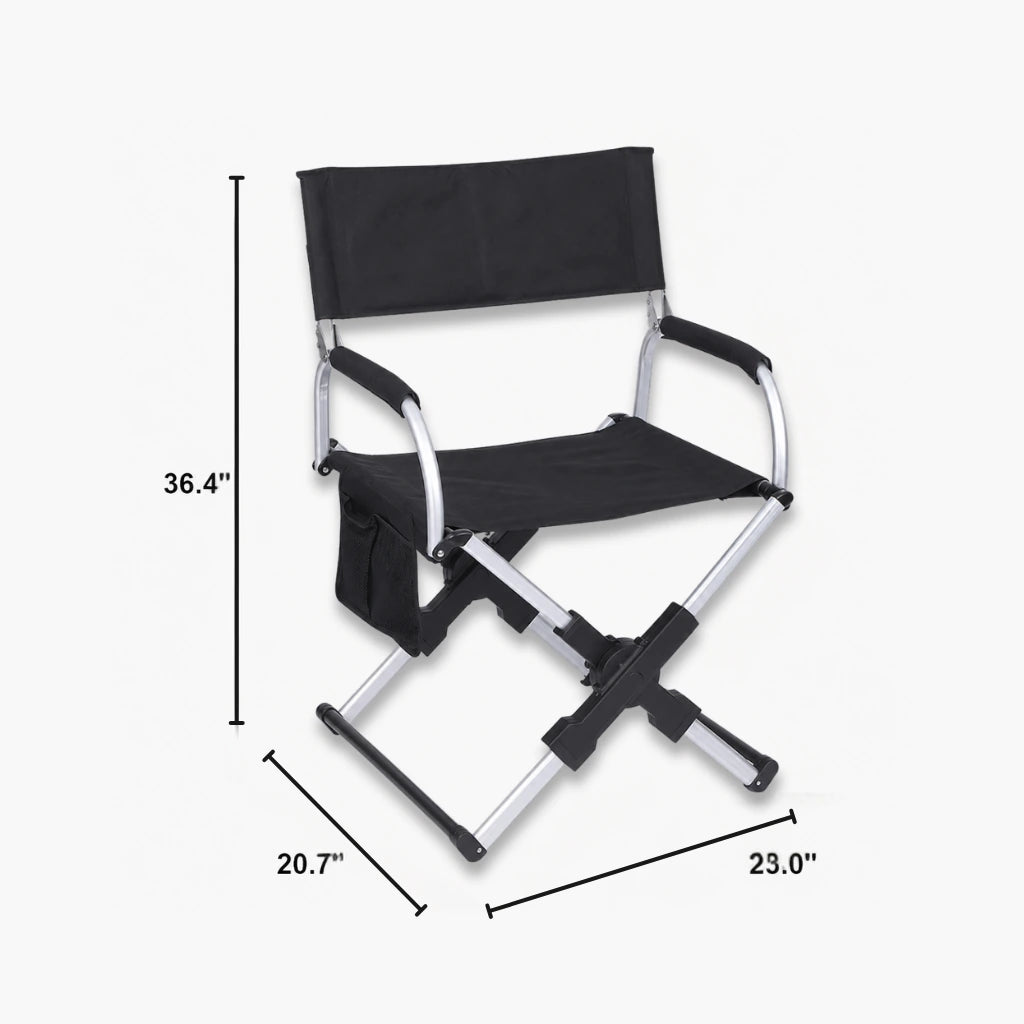 Portable Camping Director’s Chair with Side Pocket & Carry Bag