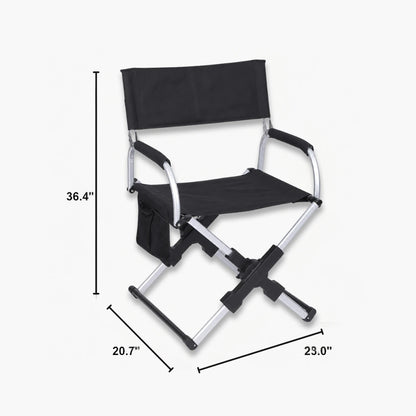 Portable Camping Director’s Chair with Side Pocket & Carry Bag