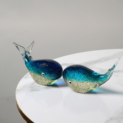 Limited Edition Handcrafted Glass Whale Artistic Ornament